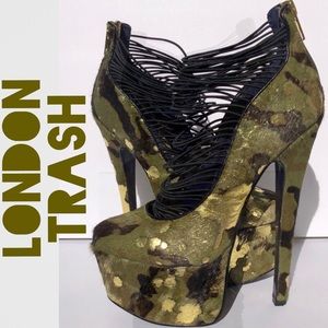🆕Privilege LONDON TRASH Camo Pony Fur Heels